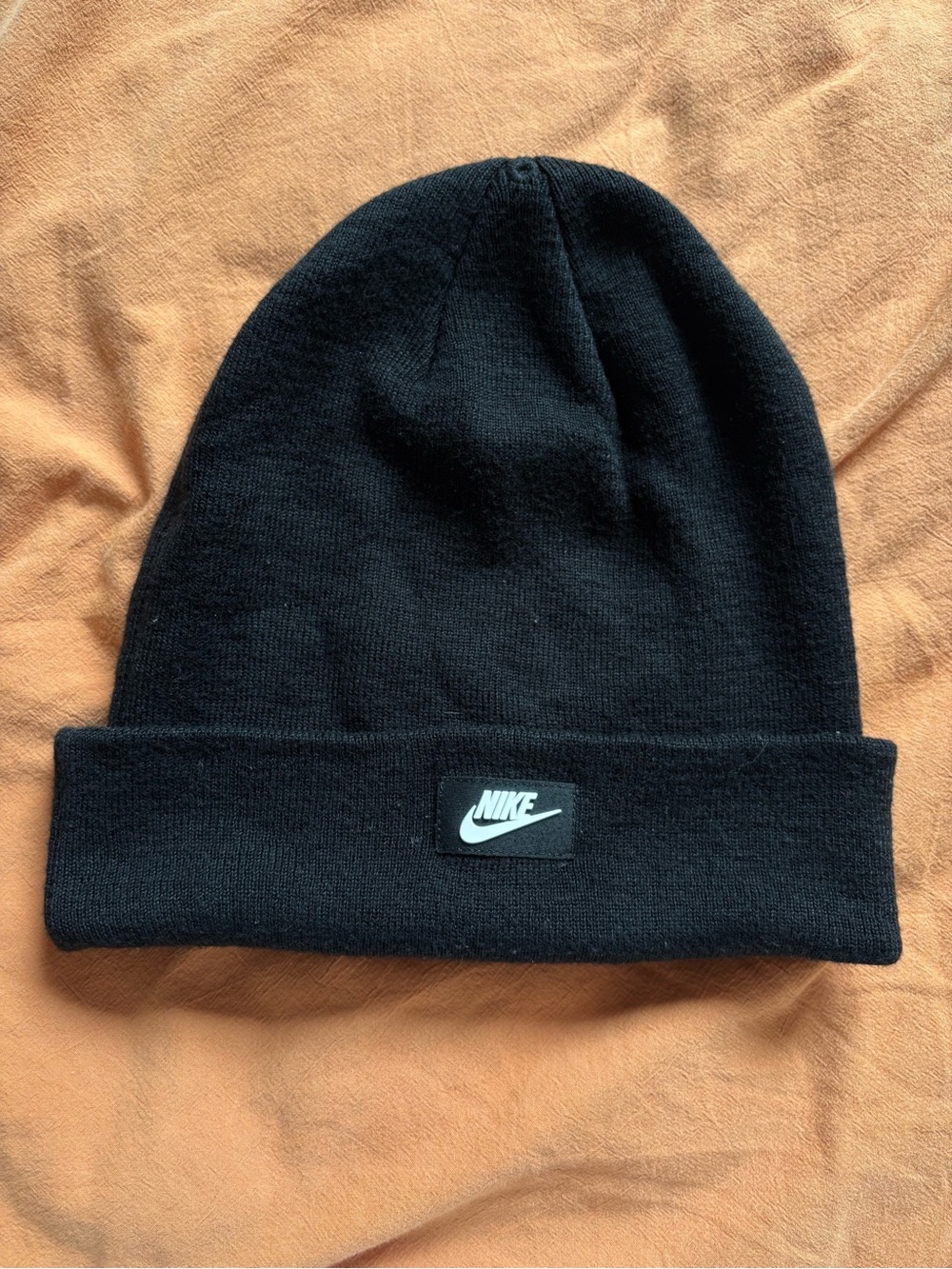 Nike Black Beanie with White Swoosh Patch